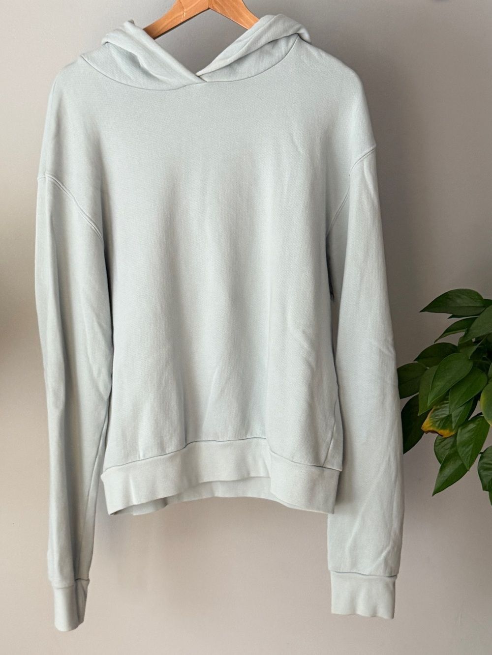 Perfect White Tee Heart Cotton Hoody | Milky Blue | Size M